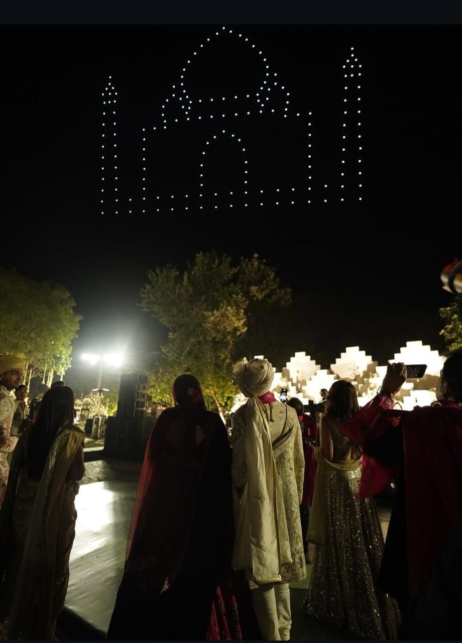 Alila Bishangarh fort wedding drone display