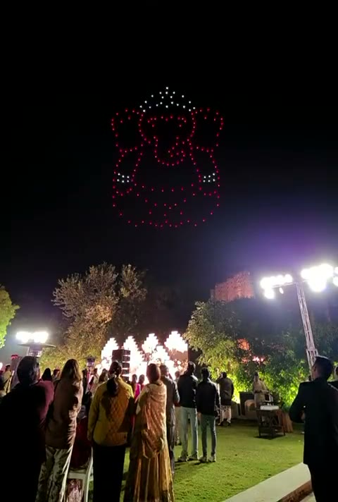 A Ganesha formation opening the show at Alila Fort Bishangarh
