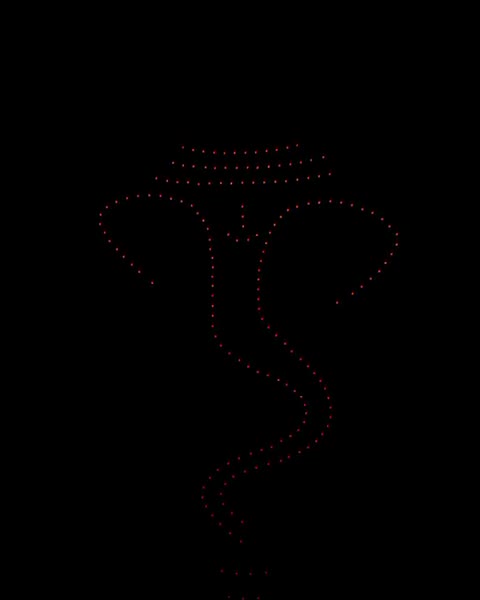 Ganesha drawn in drone light at a corporate Diwali show