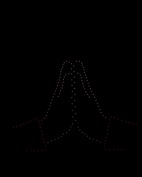 A namaste drawn by drones at a corporate Diwali celebration