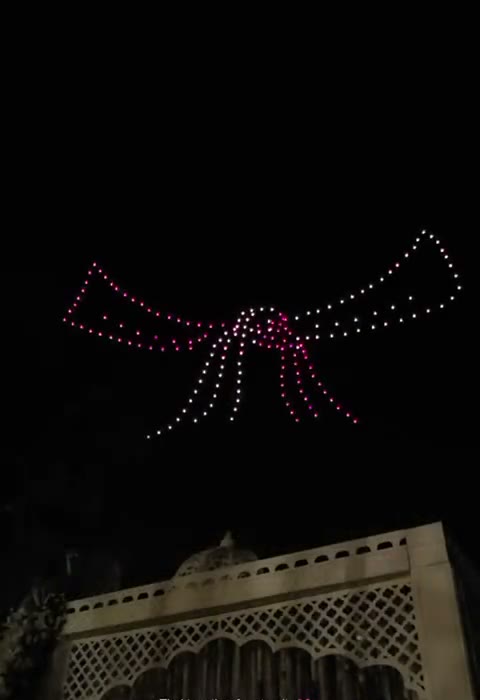 A ribbon formation closing the show